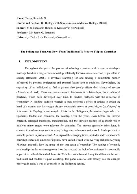 thesis about online dating in the philippines